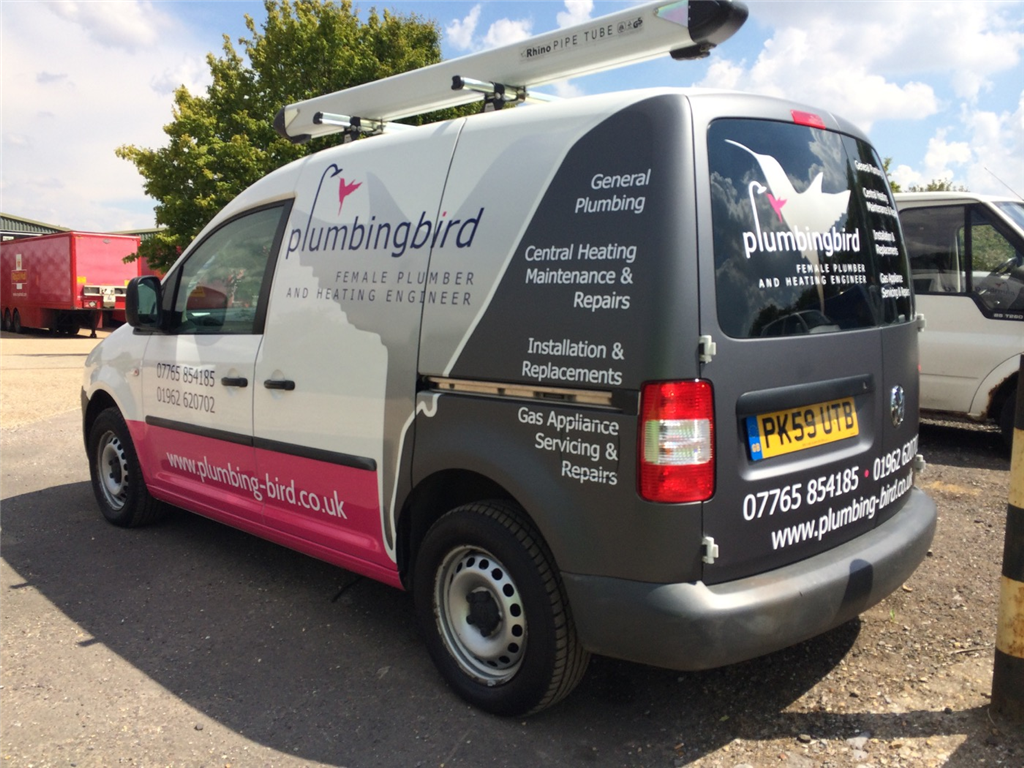 plumbers trade Van vehicle livery graphics sign writing Gallery Image