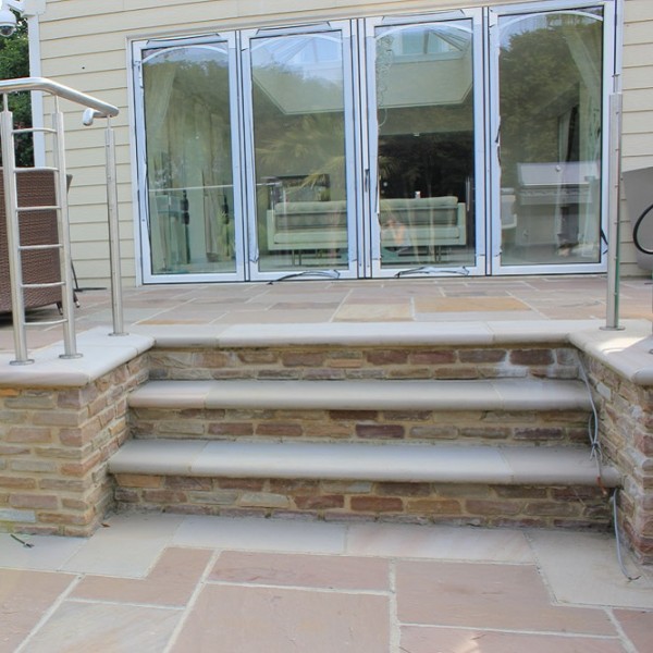 Sawn & Sandblasted Sandstone Steps Gallery Image