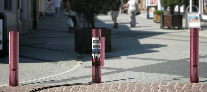 Power Bollards provide safe, outdoor power in bollard format Gallery Image