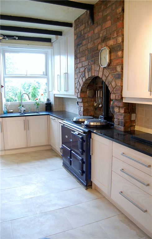 Bespoke Ash shaker kitchen with white wash finish. Gallery Image