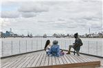 MEGAgrip Balustrade at Royal Wharf Pier in London. A glass safety barrier providing security while keeping the beautiful river Thames views. MEGAgrip is a heavy-duty and adjustable balustrade.  Gallery Thumbnail