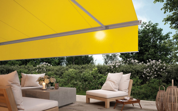 Markilux MX6000 - yellow fabric + drop valance Gallery Image