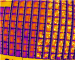 Thermal PV inspection survey showing array with faulty cells Gallery Thumbnail