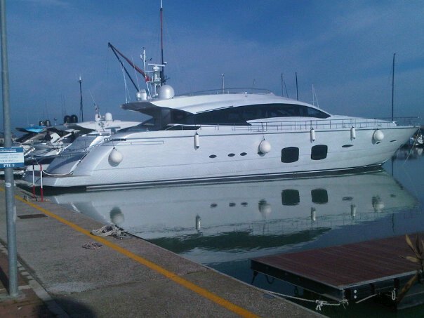 32m M/Y Caprice IV. Built in Italy by Pershing. AMX Automation, integrating with the Yacht's AC System & Lighting systems through its management system/Audio Visual Gallery Image