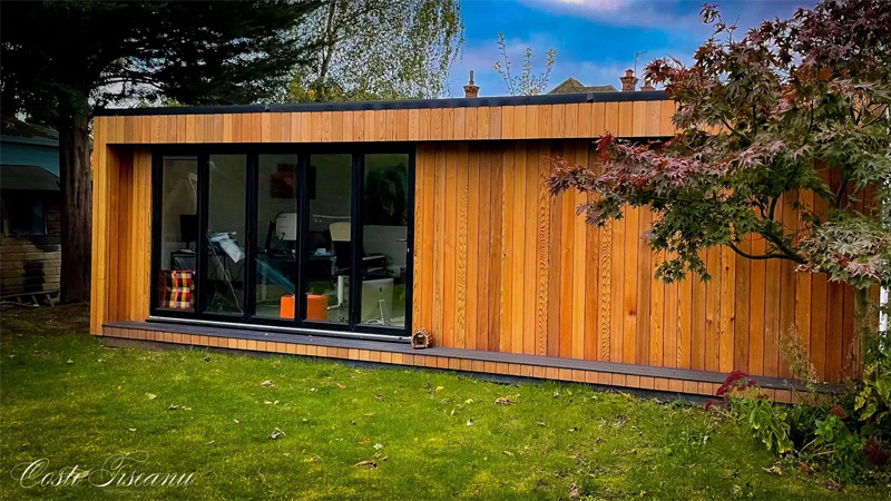 Lovely garden studio built in Watford using SIP panels and Red Western Cedar  Gallery Image