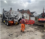 domestic concrete being poured by one of our ready mix volumetric concrete in somerset  Gallery Thumbnail