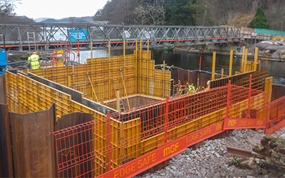 Pooley Bridge, England. 
Betts Construction formed the abutments within the cofferdams using the EFCO HAND-E-FORM system. Gallery Image