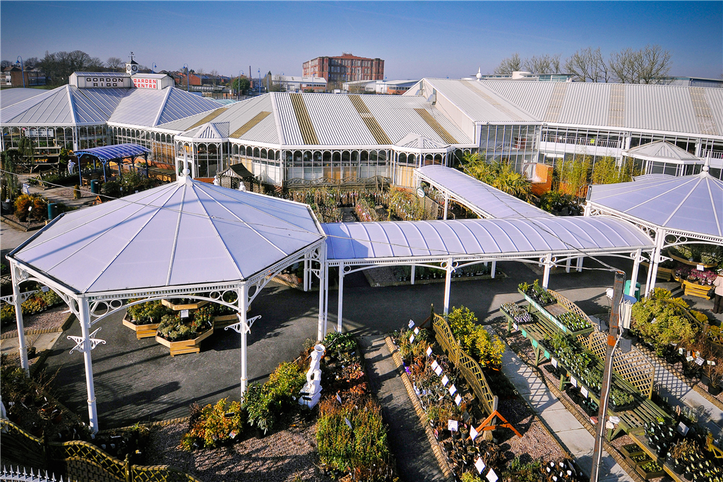 Victorian walkway and canopy installation for Gordon Riggs Garden Centre Rochdale. Gallery Image